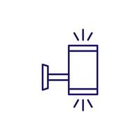 Wall Lamp Thin Icon for Web Sites, Books, Cards, Apps vector