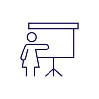 Female User and Presentation Board Minimalistic Symbol for Web and Graphic Design, Apps, Banners, Social Network and Cards vector