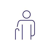 Disabled Person Minimalistic Icon Pictogram for Web and Graphic Design, Apps, Banners, Social Network and Cards vector