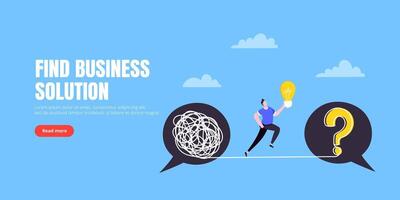 Understanding problem solution simplify challenge business concept landing. vector