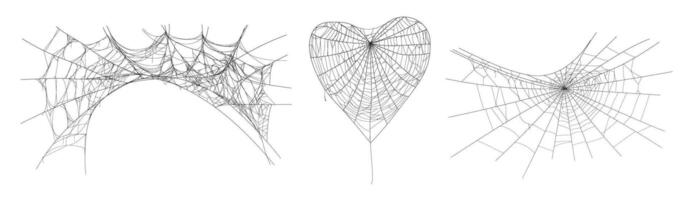 Spooky halloween old cobweb with various sizes and shapes. Older spider web flat illustration. vector