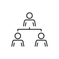 Staff Hierarchy Modern Outline Style Icon for Design, Cards, Apps, Social Networks vector