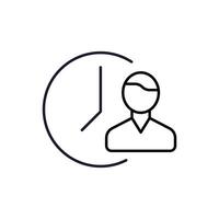 Faceless Man Minimalistic Thin Line Icon for Web and Graphic Design, Apps, Banners, Social Network and Cards vector