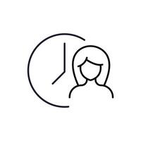 Faceless Woman Minimalistic Outline Icon for Web and Graphic Design, Apps, Banners, Social Network and Cards vector
