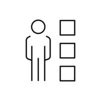 User by Checklist Minimalistic Icon Pictogram for Web and Graphic Design, Apps, Banners, Social Network and Cards vector