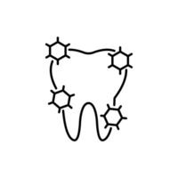 Virus on Tooth Modern Outline Style Icon for Design, Cards, Apps, Social Networks vector