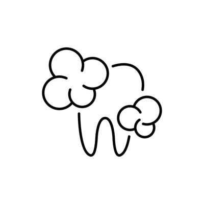 Tooth Cleaning Outline Linear Image for Graphic and Web Design, Apps, Adverts, Various Cards