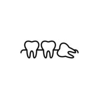 Wisdom Tooth Minimalistic Thin Outline Icon for Web and Graphic Design, Apps, Banners, Social Network and Cards vector