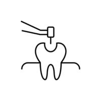 Dental Care Minimalistic Linear Pictogram for Web and Graphic Design, Apps, Banners, Social Network and Cards vector