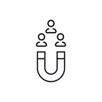 Employees by Magnet Thin Icon for Web Sites, Books, Cards, Apps vector