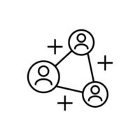 Networking Minimalistic Linear Sign for Web and Graphic Design, Apps, Banners, Social Network and Cards vector