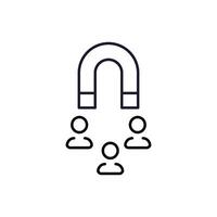 Magnet by People Minimalistic Line Icon for Web and Graphic Design, Apps, Banners, Social Network and Cards vector