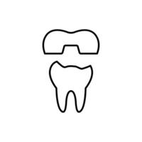 Dental Crown for Tooth Minimalistic Sign for Web and Graphic Design, Apps, Banners, Social Network and Cards vector