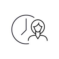 Faceless Woman Minimalistic Thin Icon for Web and Graphic Design, Apps, Banners, Social Network and Cards vector