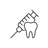Gingival Injection Minimalistic Outline Icon for Web and Graphic Design, Apps, Banners, Social Network and Cards vector