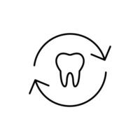Tooth in Circle Minimalistic Symbol for Web and Graphic Design, Apps, Banners, Social Network and Cards vector