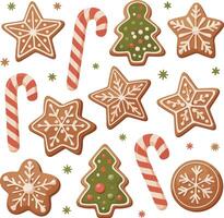 Christmas cookies and candies on a white background vector