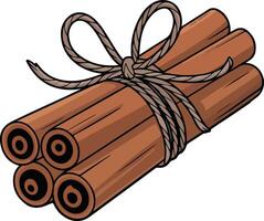 Cinnamon sticks with rope on a white background vector