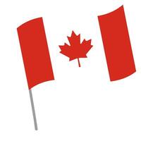 Canada national flag flutters with flagpole vector
