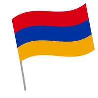 Armenia national flag flutters with flagpole vector