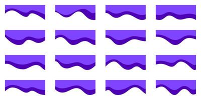 Certificate frame shape, wavy luxury header border. Curved cover design, corner divider for banner. Footer decoration bg, website separator. Bottom page ribbon flyer template. Blob form section vector