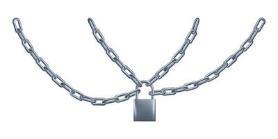 Lock and chain security concept vector