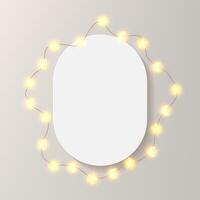 Blank oval frame with star lights vector