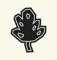 Black Filled Leaf Icon in Clean Cutout Style vector