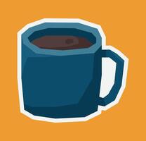 Flat Colour Sticker of A Mug in Cutout Style vector