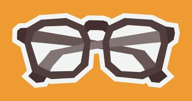 Flat Colour Sticker of A Glasses with Cutout Style vector