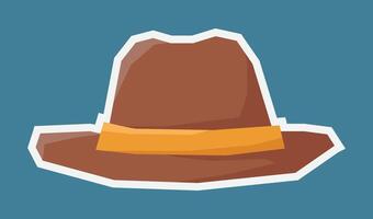 Flat Colour Sticker of A Hat in Cutout Style vector