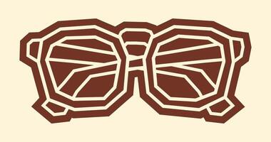 Simple One Colour Sticker of A Glasses with Cutout Style vector