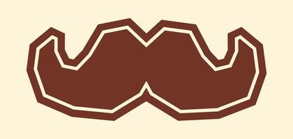 Simple One Colour Sticker of A Mustache Cutout Style vector