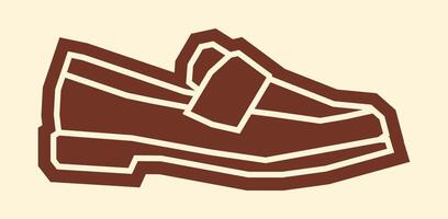 Simple One Colour Sticker of A Shoe in Cutout Style vector