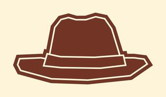 Simple One Colour Sticker of A Hat in Cutout Style vector