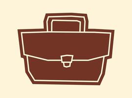 Simple One Colour Sticker of A Briefcase with Cutout Style vector