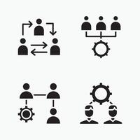 Workflow and collaboration glyph icons. vector