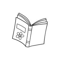 Hand-drawn open book illustration. vector
