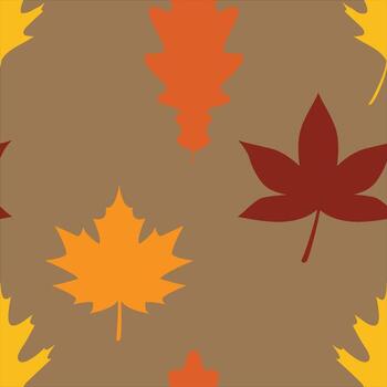 Fall foliage seamless leaf pattern. vector