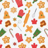Christmas baking pattern on a white background. vector