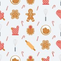 A pattern of Christmas baking on a white background. vector