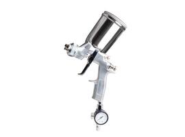 paint gun or spray gun and Air adjusting valve with gauge on white background photo