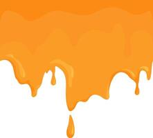 Honey dripping on white background. Golden yellow syrup or juice dripping liquid. vector