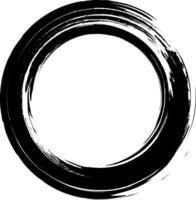 Grunge circle. Grunge circle frame. Brush strokes. Design element in the form of a circle with a rough, worn or textured surface. vector
