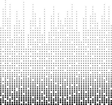 medios tonos negro puntos en un blanco antecedentes. un modelo de redondo negro puntos de diferente tamaños el puntos formar gradientes, olas o incluso patrones. vector