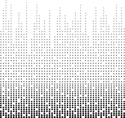 Halftone. Black dots on a white background. A pattern of round black dots of different sizes. The dots form gradients, waves or even patterns.