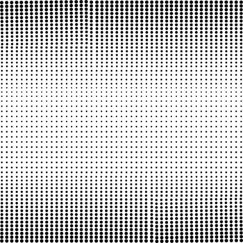 medios tonos negro puntos en un blanco antecedentes. un modelo de redondo negro puntos de diferente tamaños diseño elemento. vector