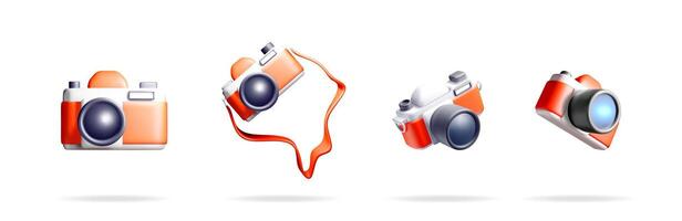 Colorful camera icons for design vector