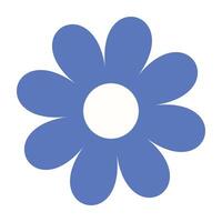 Stylized blue flower icon with geometric petals and soft elegance. A sleek blend of floral simplicity and modern design vector