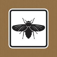Detailed Illustration of a Black Silhouette of a Fly on Brown Background vector